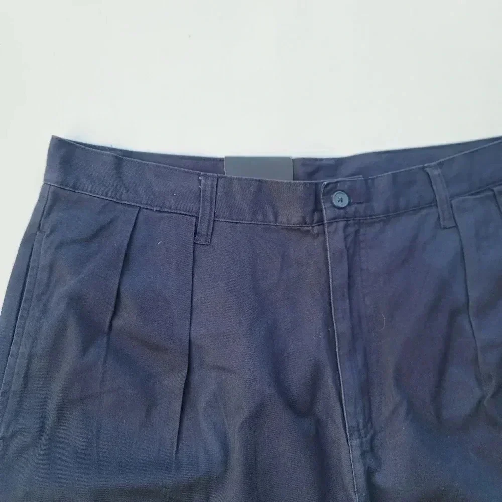 NWT $40 George & Martha Navy Blue Pleated Chino Men's Shorts Size 38